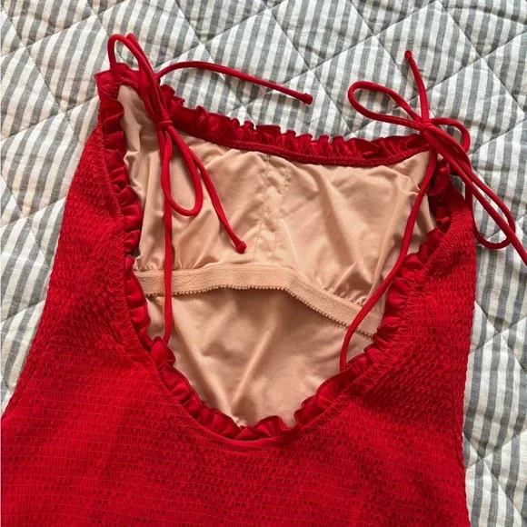 J. Crew Red Ruffled Swimsuit - Picture 6 of 8
